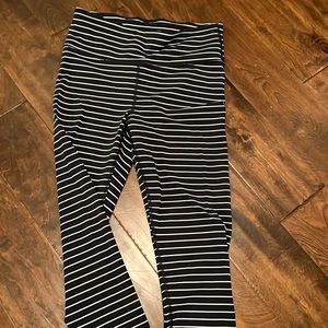 Navy Striped Leggings
